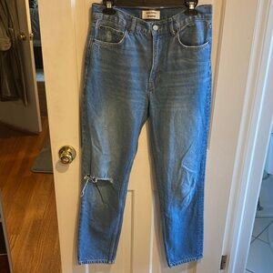 Reformation Jeans, womens 29 Julia high cigarette Jean. Wash Sonoma destroyed